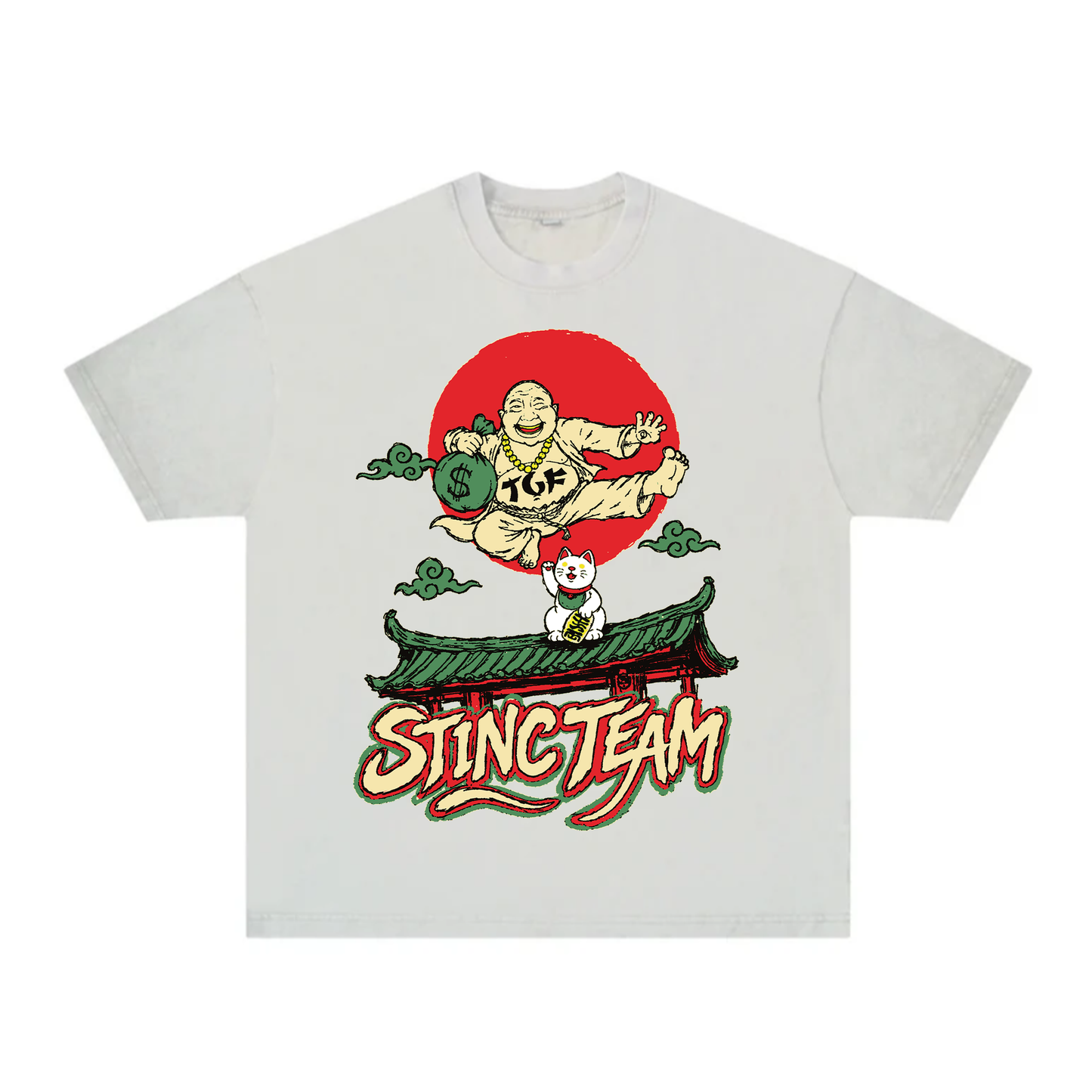 Flying Buddha Kick Dirty Wash Tee