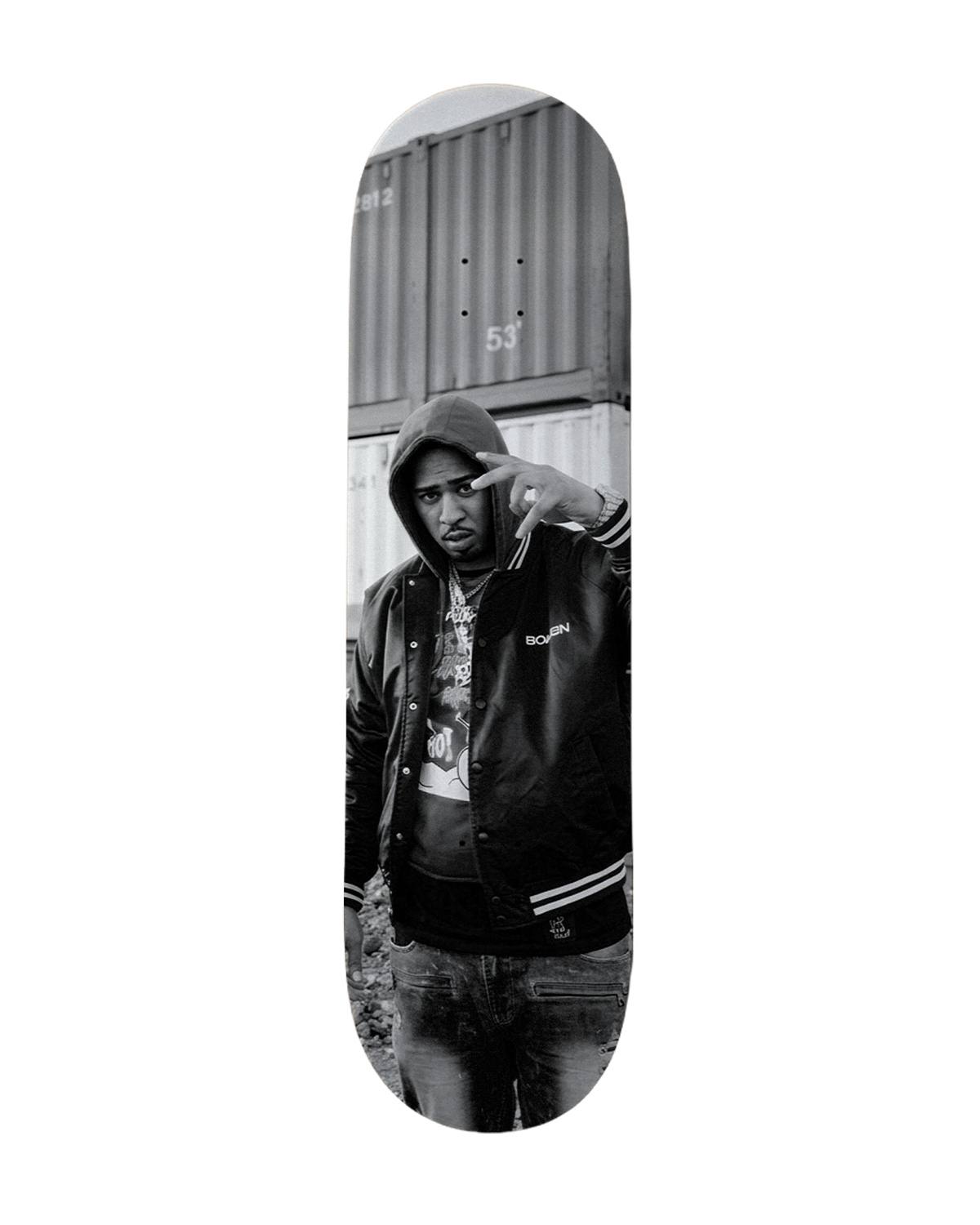 Black and White Ralfy Skateboard