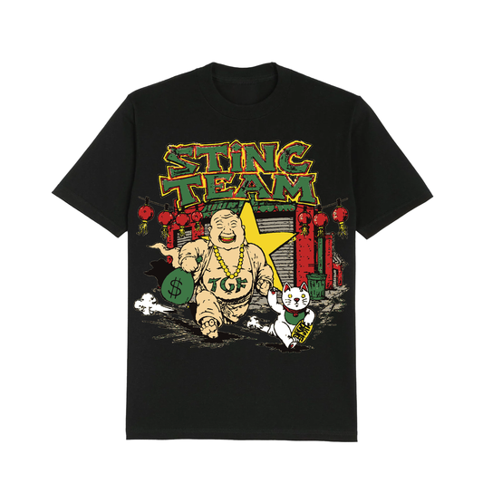 Buddha On The Run Black Tee