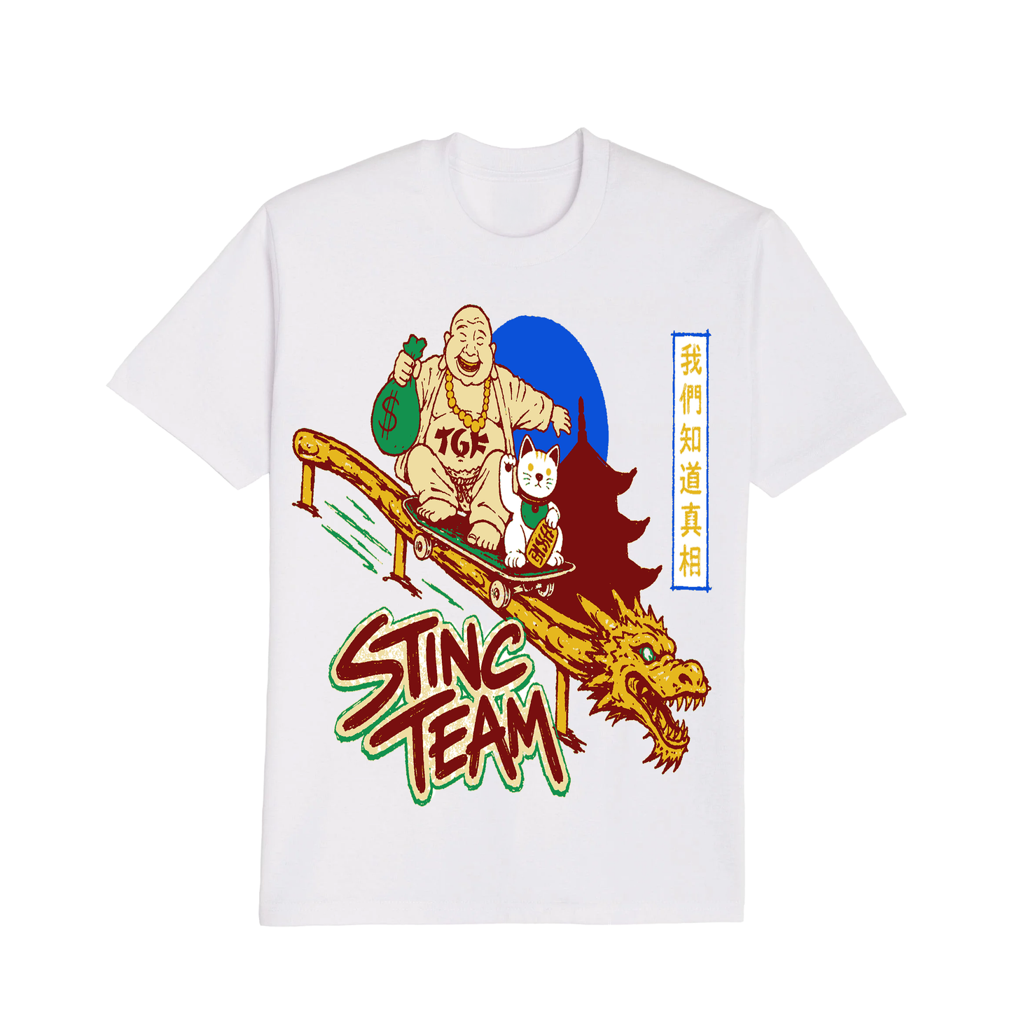 Skating Buddha White Tee