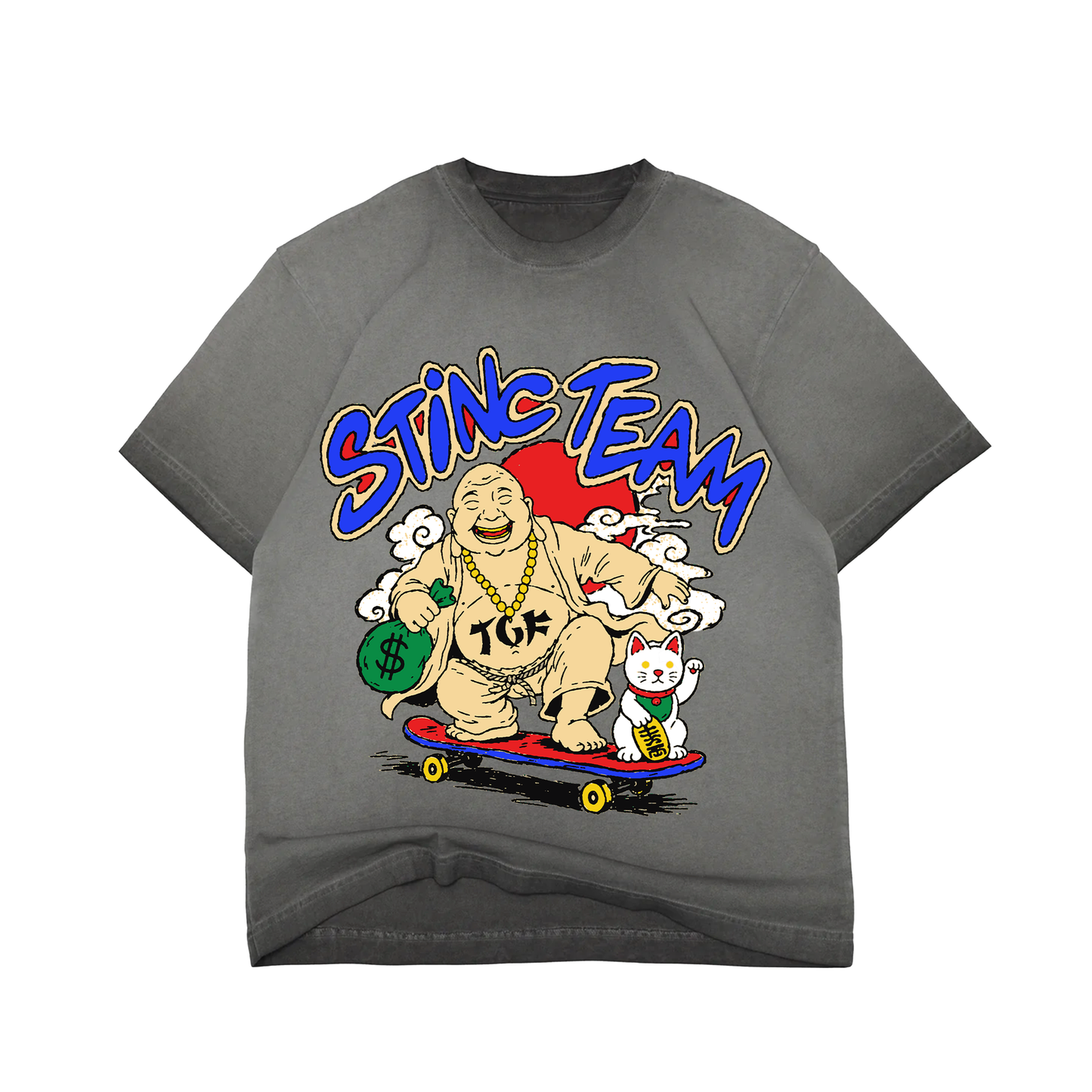 Skating Buddha Charcoal Tee