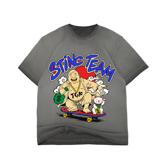 Skating Buddha Charcoal Tee