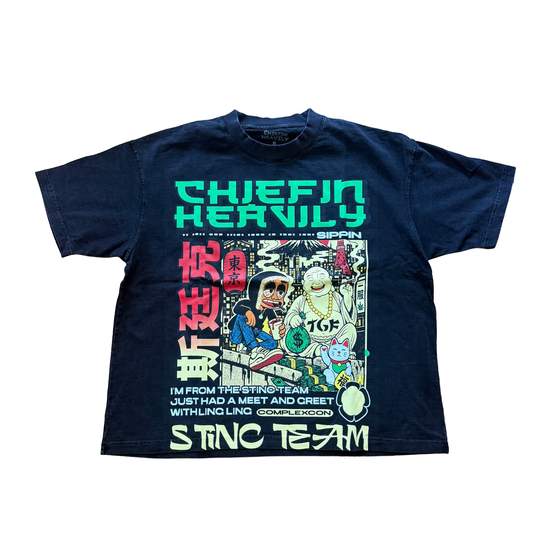 Stinc Team x Chiefin Heavily ComplexCon Black Tee